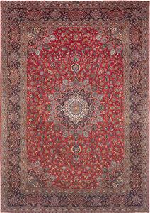 Tappeto Kashan Persia Medaglione Rosso Blu Scuro 285x412 Cm