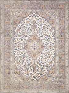 Tappeto Kashan Persia Medaglione Avorio Beige 258x347 Cm