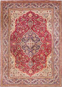 Tappeto Tabriz Persia Medaglione Rosso Blu 250x348 Cm