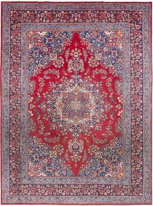 Tappeto Sabzevar Persia Medaglione Rosso Blu 245x340 Cm