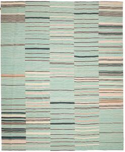 Tappeto Kilim Persia Astratto Turchese Crema 252x305 Cm