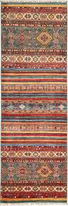 Tappeto Samarkand Pakistan Astratto Multicolore Rosso 80x245 Cm