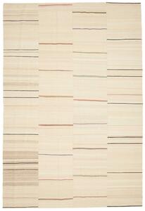 Tappeto Kilim Persia Geometrico Crema Con Strisce 219x320 Cm
