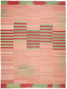 Tappeto Kilim Persia Geometrico Rosa Salmone Rosso 268x352 Cm