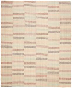 Tappeto Kilim Persia Astratto Crema Rosso 249x305 Cm