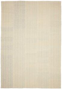 Tappeto Kilim Persia A Righe Avorio E Grigio 219x316 Cm