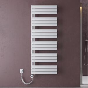 Doporro Scaldasalviette Elettrico Bagno con Termostato Digitale e Funzione Timer 159x60cm 1000W Bianco, Termoarredo Elettrico Temperatura Regolabile, Radiatore da Parete Verticale - FN