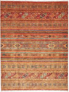 Tappeto Samarkand Pakistan Geometrico Terracotta Oro 209x280 Cm