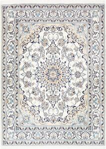 Tappeto Nain Kashmar Persia Medaglione Crema Blu 146x197 Cm