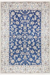 Tappeto Nain Kashmar Persia Astratto Blu Avorio 198x292 Cm