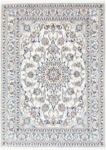 Tappeto Nain Kashmar Persia Medaglione Crema Blu 142x203 Cm