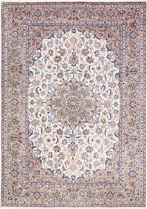 Tappeto Kashan Persia Medaglione Bianco Beige 200x285 Cm