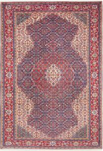 Tappeto Sarough Persia Medaglione Blu Rosso Crema 212x308 Cm