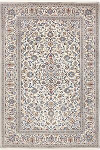 Tappeto Kashan Persia Medaglione Avorio Blu 197x293 Cm