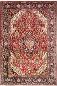 Tappeto Tabriz Persia Medaglione Rosso Blu 200x300 Cm