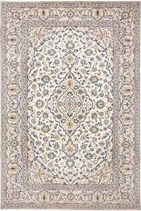 Tappeto Kashan Persia Medaglione Avorio Blu 196x295 Cm