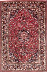Tappeto Mashad Persia Medaglione Rosso Blu 193x300 Cm