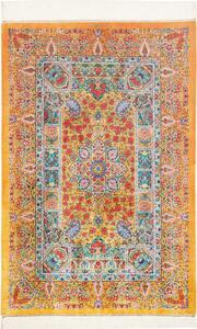 Tappeto Ghom Seta Persia Medaglione Giallo Rosso 81x121 Cm