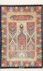 Tappeto Ghom Seta Persia Astratto Blu Rosso 60x90 Cm