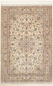 Tappeto Ghom Seta Persia Medaglione Crema Blu 100x148 Cm