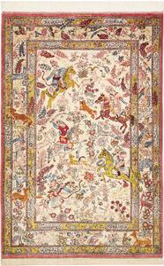 Tappeto Ghom Seta Persia Floreale Crema Policromo 98x150 Cm