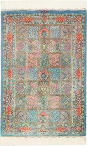 Tappeto Ghom Seta Persia Floreale Blu Corallo 60x88 Cm