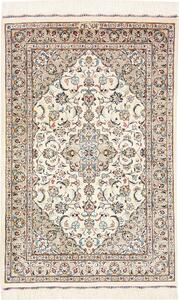 Tappeto Ghom Seta Persia Medaglione Avorio Beige 58x90 Cm