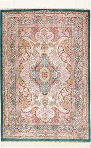 Tappeto Ghom Seta Persia Medaglione Crema Rosa 80x119 Cm