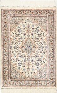 Tappeto Ghom Seta Persia Medaglione Avorio Blu 58x86 Cm