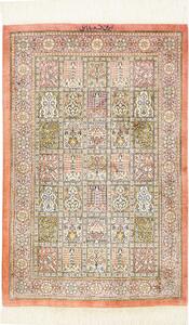 Tappeto Ghom Seta Persia Astratto Salmone Crema 60x86 Cm