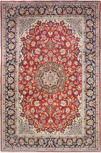 Tappeto Ardakan Persia Medaglione Rosso Blu 216x327 Cm