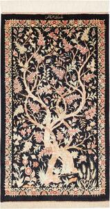 Tappeto Ghom Seta Persia Astratto Nero Beige 60x101 Cm