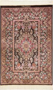 Tappeto Ghom Seta Persia Medaglione Marrone Rosso 80x120 Cm