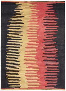 Tappeto Kilim Persia Geometrico Nero Beige 187x260 Cm
