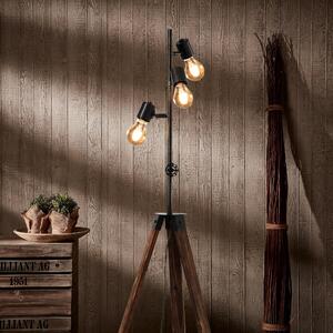 Lampada da terra Woodhill treppiede marrone, in legno, H 158 cm, MAX60W BRILLIANT