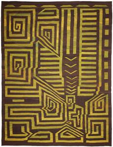 Tappeto Kilim Persia Geometrico Marrone Verde Lime 300x389 Cm