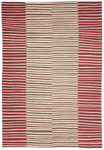 Tappeto Kilim Mazandaran Vintage Persia Astratto Rosso Panna 263x382 Cm