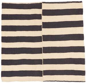 Tappeto Kilim Mazandaran Vintage Persia Astratto Nero Beige 87x85 Cm