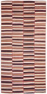 Tappeto Kilim Mazandaran Vintage Persia Astratto Marrone Beige 194x392 Cm