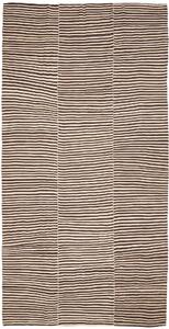 Tappeto Kilim Mazandaran Vintage Persia Astratto Beige Marrone Scuro 208x411 Cm