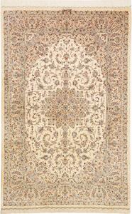 Tappeto Ghom Seta Persia Medaglione Crema Beige 126x198 Cm