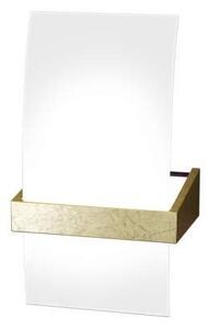 Applique Contemporanea Wood Metallo Foglia Oro Vetro Bianco 1 Luce G9