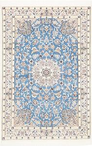 Tappeto Nain 9la Persia Medaglione Azzurro Cielo Crema 106x153 Cm
