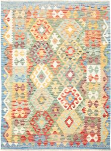 Tappeto Kilim Afghanistan Geometrico Multicolore Vibrante 128x175 Cm