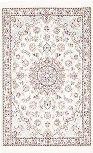 Tappeto Nain 9la Persia Medaglione Avorio Blu 81x119 Cm