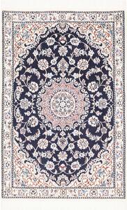 Tappeto Nain 9la Persia Medaglione Blu Crema 81x120 Cm
