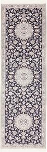 Tappeto Nain 9la Persia Floreale Nero Crema 92x294 Cm