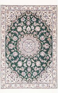 Tappeto Nain 9la Persia Medaglione Verde Avorio 80x116 Cm