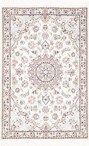 Tappeto Nain 9la Persia Medaglione Avorio Blu 81x125 Cm