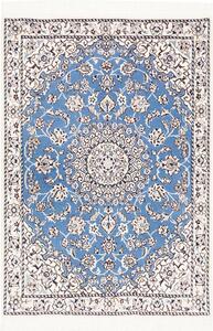 Tappeto Nain 9la Persia Medaglione Celeste Crema 78x114 Cm